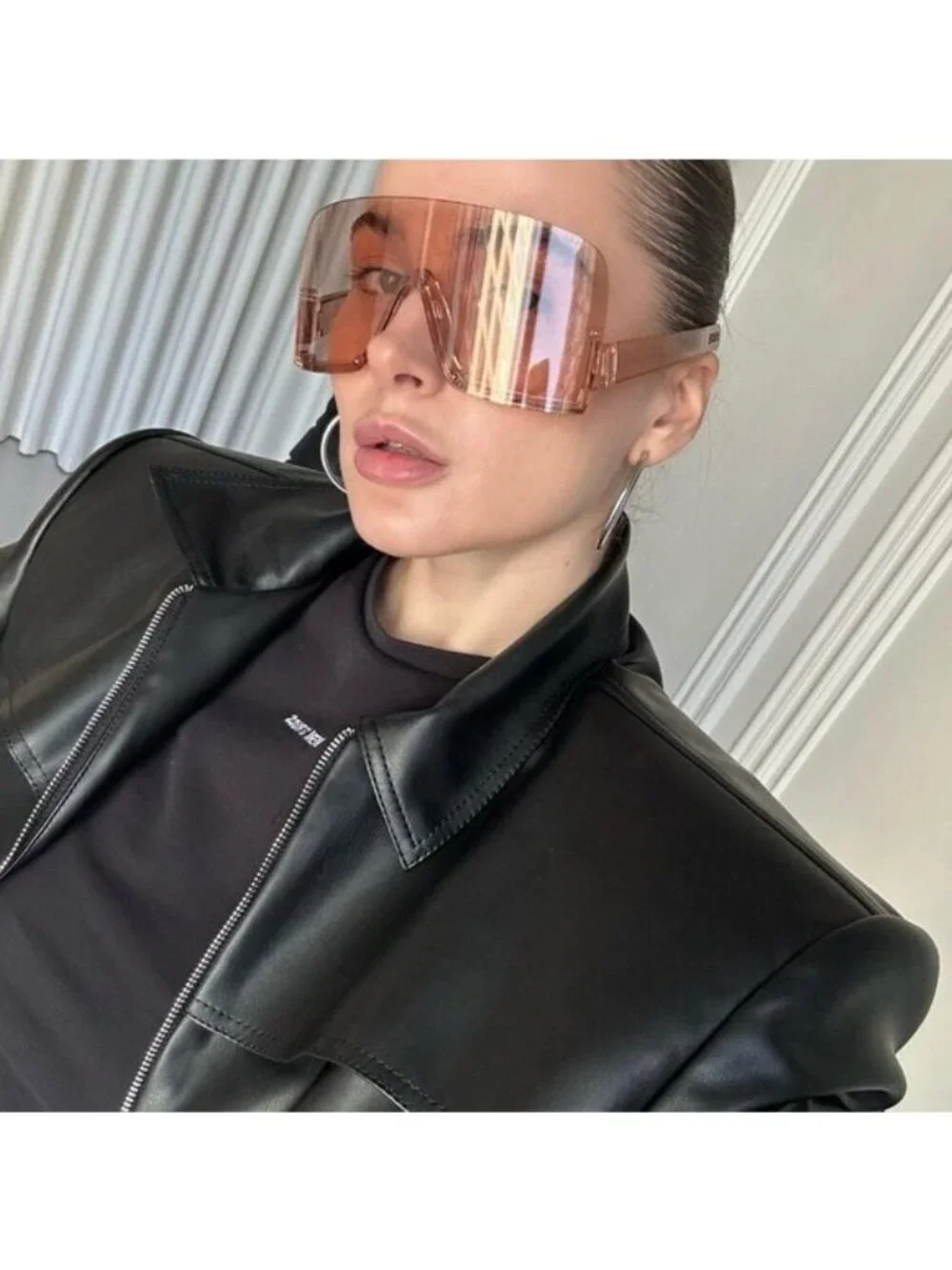 Gucci GG1631S 010 Shield Sunglasses - Nude\Pink